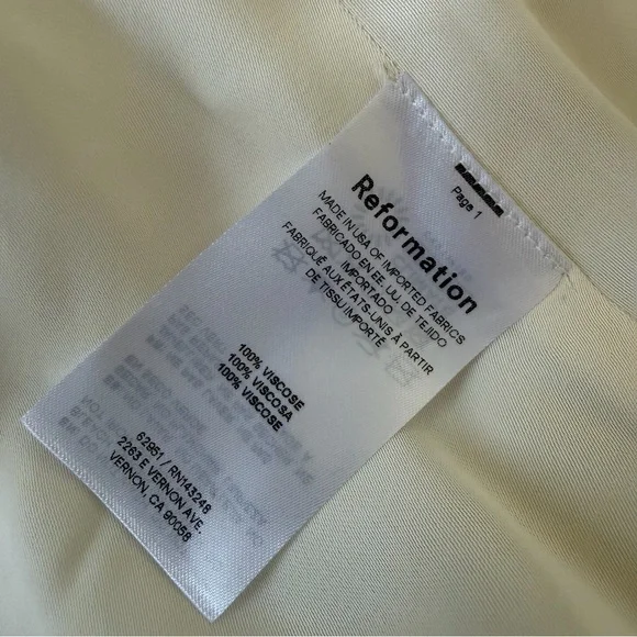 NWT Reformation Woodson Dress Ivory Size 20 New - Picture 7 of 9